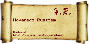 Hovanecz Rusztem névjegykártya